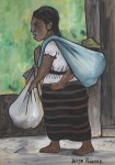 Lot #1258: DIEGO RIVERA - Pepenadora con Niño - Watercolor on paper