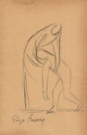 Lot #164: DIEGO RIVERA - Dos figuras - Pencil drawing on paper
