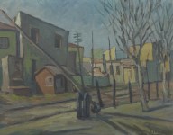 Lot #1645: L. S. LOWRY [imput&#233;e] - Crossing Gate near Pendlebury Station - Oil on canvasboard