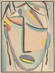 Lot #726: ALEXEJ VON JAWLENSKY - Weiblicher Kopf - Watercolor and pen and ink on paper