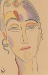 Lot #1518: ALEXEJ VON JAWLENSKY [imput&#233;e] - Abstraktes Portrat - Watercolor on paper