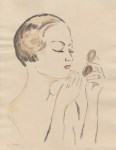 Lot #1135: KEES VAN DONGEN [imputée] - Maquillage à Deauville - Watercolor on paper