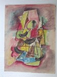 Lot #1515: JALED MUYAES - Abstracion Trapecio - Gouache and watercolor on paper