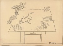 Lot #2573: SAUL STEINBERG - Ink (Drawing Table) II - Ink drawing on paper