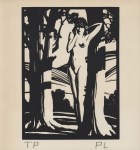Lot #2638: PAUL LANDACRE - Sapling Slim and Shadow Naked - Wood engraving