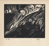 Lot #2563: PAUL LANDACRE - Grass Fire - Wood engraving
