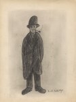 Lot #2613: L. S. LOWRY - Pipe Smoker - Pencil drawing