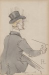 Lot #1160: HENRI DE TOULOUSE-LAUTREC - Monsieur au bar - Watercolor and ink on paper