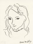 Lot #1751: HENRI MATISSE [imputee] - Portrait de Marguerite - Ink and brush on paper