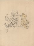 Lot #645: E(RNEST) H(OWARD) SHEPARD - Christopher Robin and Winnie the Pooh - Watercolor and pencil drawing