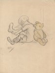 Lot #106: E(RNEST) H(OWARD) SHEPARD - Christopher Robin and Winnie the Pooh - Watercolor and pencil drawing