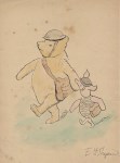 Lot #2241: E(RNEST) H(OWARD) SHEPARD [imput&#233;e] - Winnie the Pooh and Piglet - Watercolor and pen drawing on paper