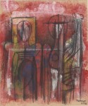 Lot #931: RUFINO TAMAYO - Dos figuras - Mixed media on paper