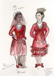 Lot #899: ESTELA WILLIAMS - Costume Design: 'The Rover' - Watercolor, ink, and colored pencils on paper