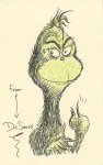 Lot #842: THEODOR SEUSS GEISEL [DR. SEUSS] - The Grinch - Felt-tip pen and crayon on paper