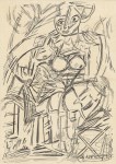 Lot #615: WILLEM DE KOONING - Study of a Woman - Pen and ink drawing on paper