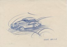 Lot #35: GIACOMO BALLA - Automobile in corsa &#8211; studio - Color pencil drawing on paper