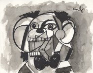 Lot #2211: GEORGE CONDO - Untitled - Watercolor and ink drawing on paper
