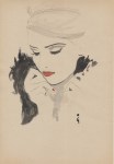 Lot #2193: RENE GRUAU [imputee] - Bella donna - Watercolor and ink on paper