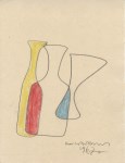 Lot #522: BEN NICHOLSON - Forms Times Three - Crayon and pencil drawing on paper