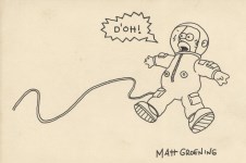 Lot #1224: MATT GROENING - Homer Simpson in Space - Original marker drawing on paper