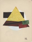 Lot #1368: IVAN KLIUN - Spherical Suprematism #4 - Watercolor and pencil drawing on paper