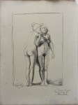 Lot #2555: ARISTIDE MAILLOL - Etude de deux nus - Charcoal drawing on paper