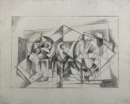 Lot #1067: JUAN GRIS - Nature morte Cubiste - Charcoal drawing on paper