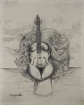 Lot #798: RENE MAGRITTE - Un peu de l'ame des bandits - Charcoal drawing on paper