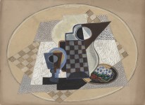 Lot #435: GINO SEVERINI - Nature morte avec pichet et verre - Gouache drawing on card