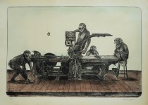 Lot #1094: POLO VALLEJO - Monkey Business - Original color lithograph
