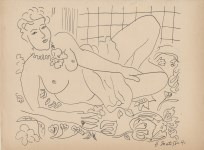 Lot #1936: HENRI MATISSE [imput&#233;e] - Nu au repos - Pen and ink drawing on paper