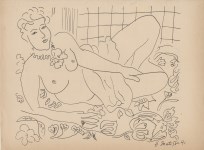 Lot #1936: HENRI MATISSE [imput&#233;e] - Nu au repos - Pen and ink drawing on paper