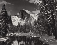 Lot #1746: ANSEL ADAMS - Half Dome, Merced River, Winter, Yosemite National Park - Original photogravure