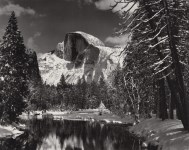Lot #1030: ANSEL ADAMS - Half Dome, Merced River, Winter, Yosemite National Park - Original photogravure