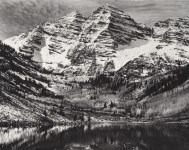 Lot #380: ANSEL ADAMS - Maroon Bells, near Aspen, Colorado - Original photogravure
