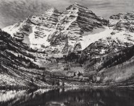 Lot #1146: ANSEL ADAMS - Maroon Bells, near Aspen, Colorado - Original photogravure