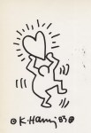 Lot #914: KEITH HARING - Dancer with Heart - Black marker drawing on paper