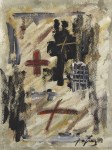 Lot #911: ANTONI TAPIES - Cruces rojas - Mixed media on paper