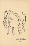 Lot #921: JEAN COCTEAU - Deux amants et un ami - Pen and ink drawing on paper