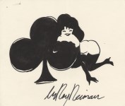 Lot #206: LEROY NEIMAN - Femlin Has a Club - Ink drawing on paper