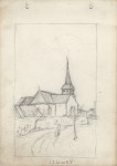 Lot #1507: L. S. LOWRY - A Church - Pencil drawing on paper