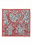 Lot #57: KEITH HARING - Best Buddies - Black and red marker drawing on paper