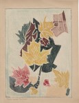 Lot #1828: BEULAH TOMLINSON - Leaves #1 - White line color woodcut