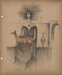 Lot #594: LEONORA CARRINGTON - Sin titulo #3 - Ink and watercolor drawing on paper