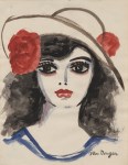 Lot #695: KEES VAN DONGEN - Une beaut&#233; Cannes - Watercolor and gouache on paper