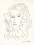 Lot #2138: HENRI MATISSE [imputée] - Tête de dame - Pen and ink drawing on paper