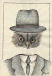 Lot #1757: RENE MAGRITTE [imput&#233;e] - Hibou - Watercolor and ink drawing on paper