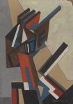 Lot #2699: WYNDHAM LEWIS - Vorticist Composition - Gouache on board