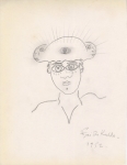 Lot #2720: FRIDA KAHLO - Matador con ojos de reloj - Pencil on paper